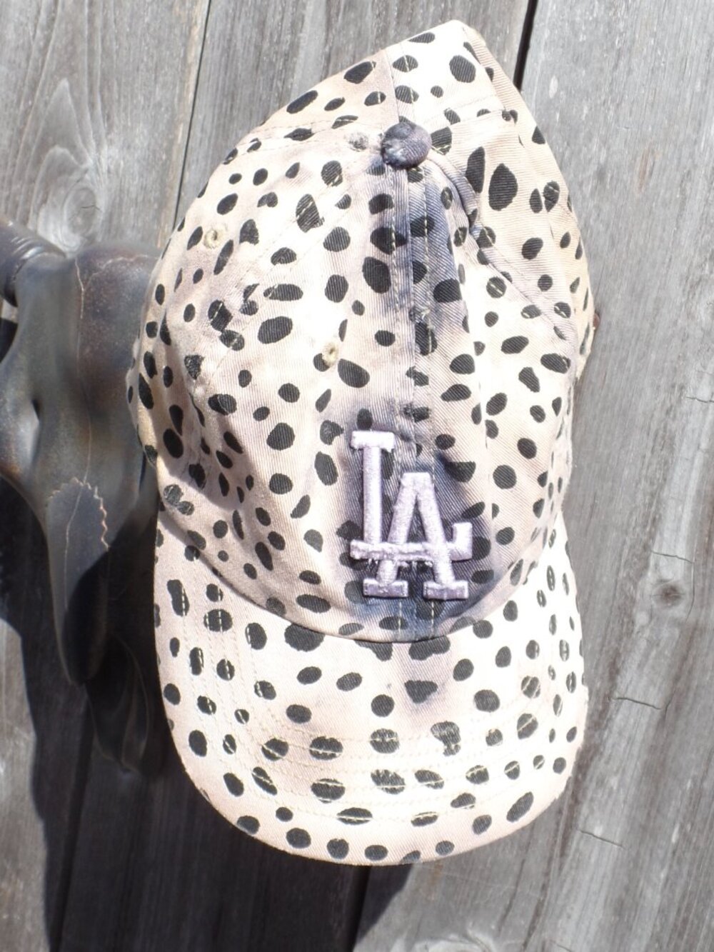 DODGERS Upcycled Lepord Distressed Cap